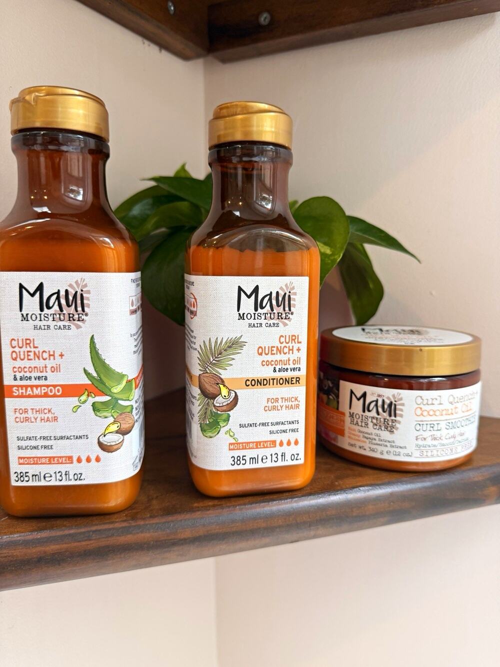 Maui Moisture Curl Quench Shampoo & Conditioner 13 fl oz Coconut Oil Aloe Vera